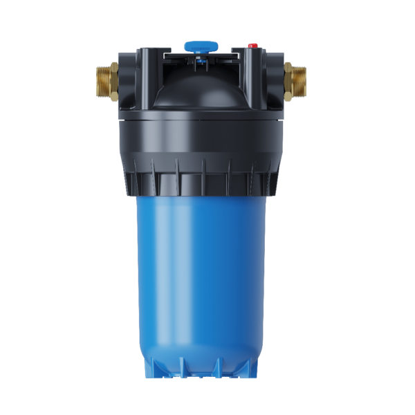 Domestic water pre-filtration system for depolluting and purifying running water.