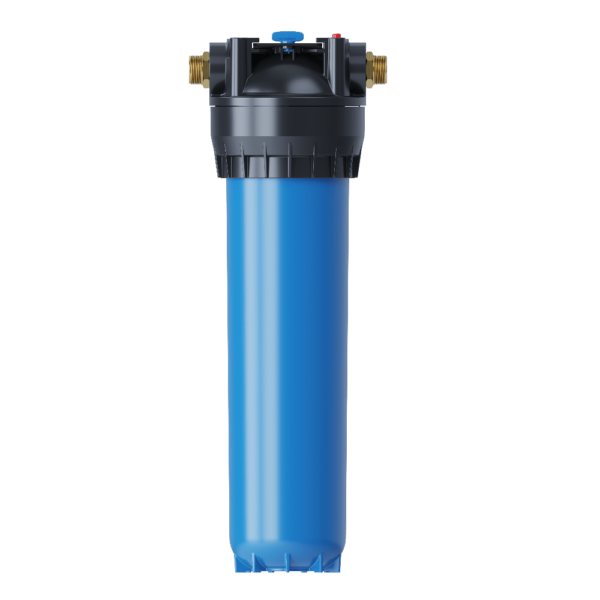 Domestic water pre-filtration system for depolluting and purifying running water.