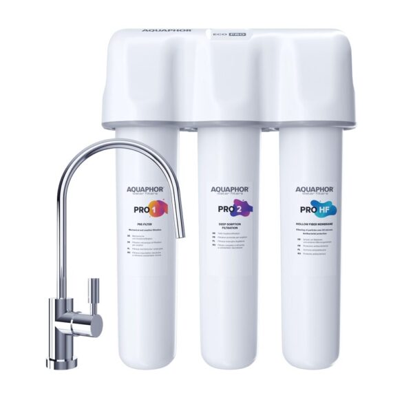 Kit de filtration et purification d'eau courante au robinet pour installation sous évier O'RO ECO Pro.